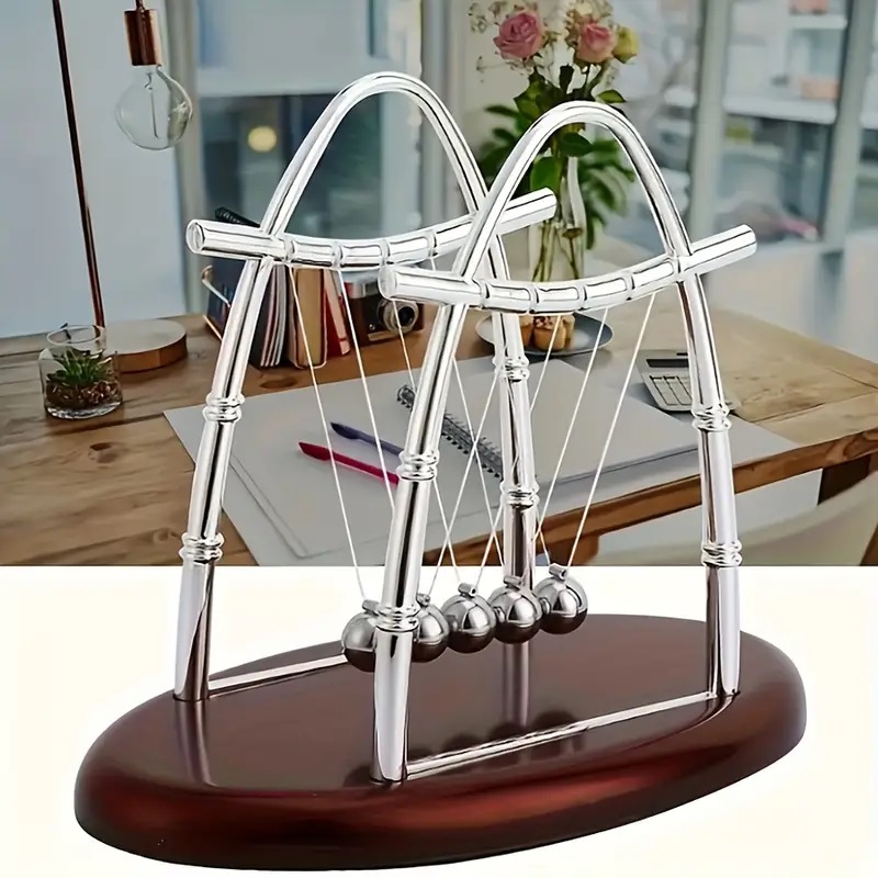 Newton Cradle Large - Wahadło Newtona Kulki Stalowe Ruchome Kulki