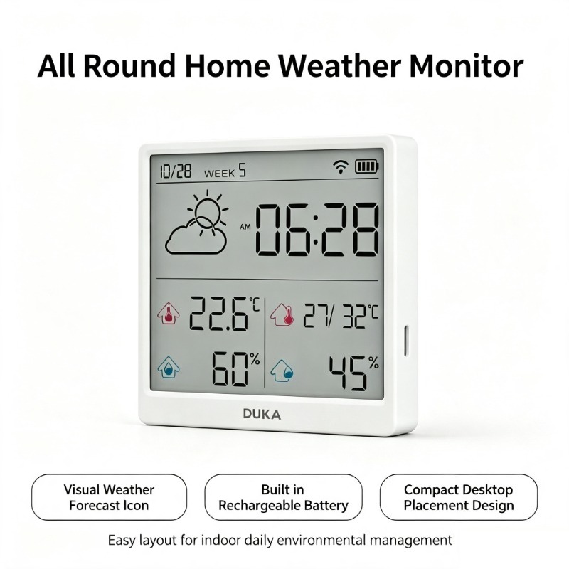Weather Station Indoor - DUKA TH3 Wifi Inteligentny Czujnik Temperatury