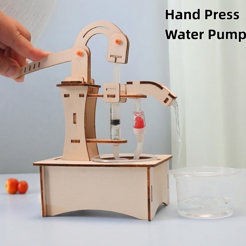 Science Diy Model - Drewniany model studni z ręczną pompką