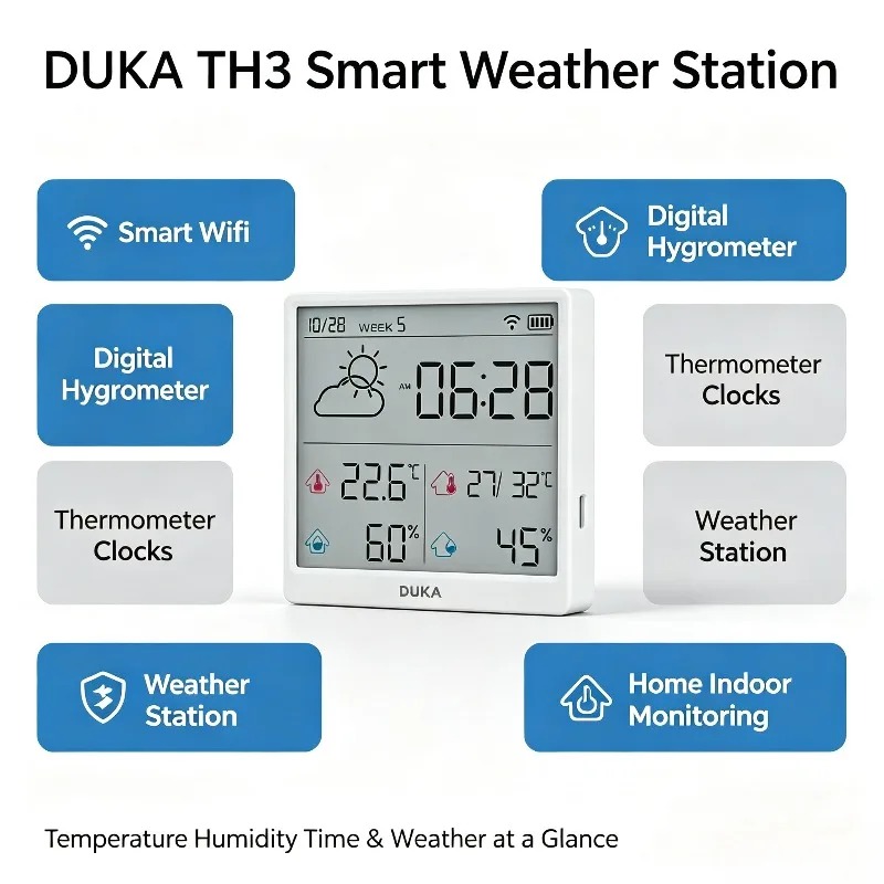 DUKA TH3 Wifi Inteligentny Czu – Weather Station Indoor recenzja i cena